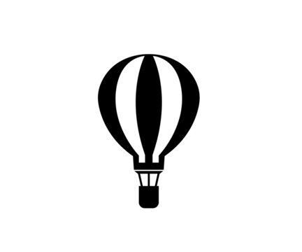 Air balloon icon vector black image