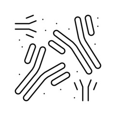 antibodies of disease line icon vector illustration - obrazy, fototapety, plakaty