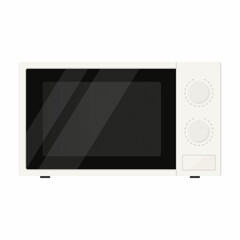 Microwave isolated on White Background. Cooking equipment, electrical appliances, kitchen technology concept. Stock vector illustration Isolated on white background in flat cartoon style.