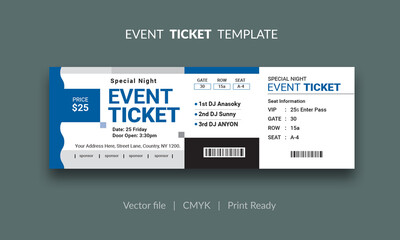 Event Ticket Vector Template 58