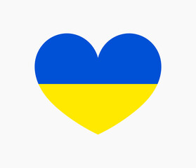 Ukraine flag colors heart shape. Symbol of solidarity with Ukraine