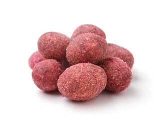 Peanuts covered with spices and salt isolated.