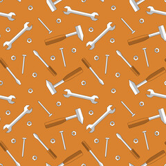 Seamless flat labour day pattern.
