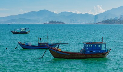 Fototapeta na wymiar turquoise ocean nha trang vietnam