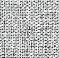 Vector fabric texture. Distressed texture of weaving fabric. Grunge background. Abstract halftone vector illustration. Overlay to create interesting effect and depth. Black isolated on white. EPS10.