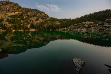 Early Morning Light In Haiyaha Lake