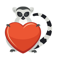 Obraz premium Lemur with heart