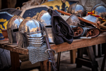 Medieval Knight Helmets and Armour
