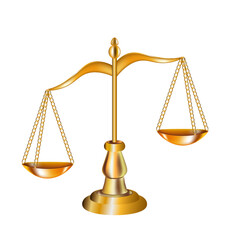 Golden scale of justice, vector