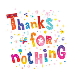 Thanks for nothing - card with unique lettering