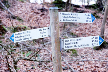 Wanderwegweiser im Naturpark Kottenforst-Ville