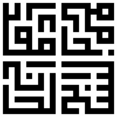 Kufic pattern with a white background