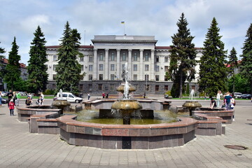 Obraz premium Ukraine, Lutsk, August 12, 2021, a city street before Russia attacks its inhabitants,