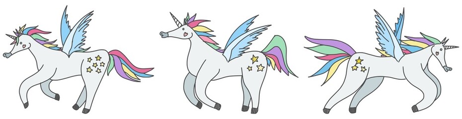 unicorns fabulous animals with wings and horns new
