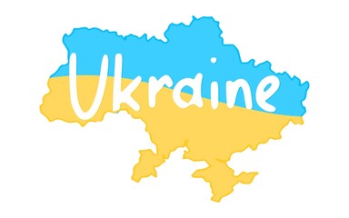 ukraine country map bright logo with lettering new