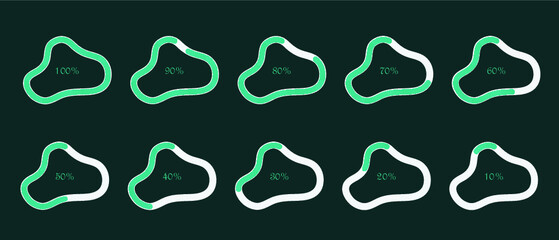 Modern Set of percentage diagrams for infographics. cloud percentage