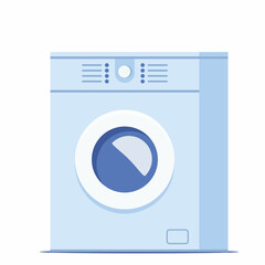 Modern washing machine. Washing clothes. Washing machine with a front loading. Vector illustration.