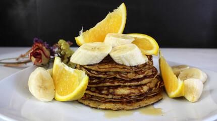Hotcakes de Avena, Plátano y Naranja, desayuno saludable!!