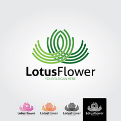 Lotus flower logo template - vector