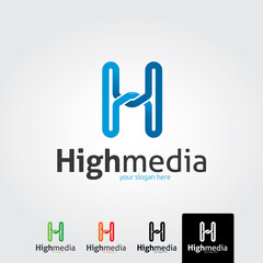 Letter h logo template - vector