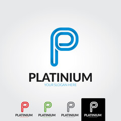Letter p logo template - vector