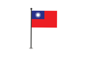 Taiwan flag, Republic of China national emblem. Taiwanese nation symbol.