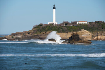 Panoramic view of the Biarritz lighthouse in France