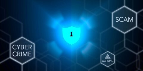 digital security and warning of scam and cybercrime on the network, warning, danger, risk	