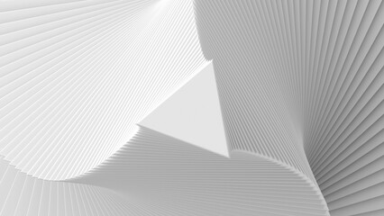 Group of white triangles. Abstract illustration, 3d render.