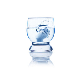 A glass of water isolated on a white background.