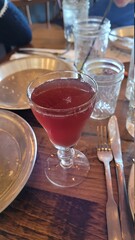 Bourbon and wine cocktail 