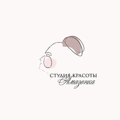 illustration the logo of the beauty studio of the girl linart