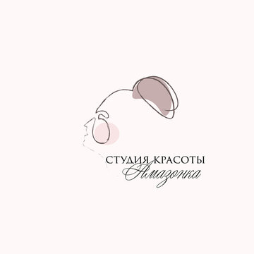 Print the logo of the beauty studio of the girl linart
