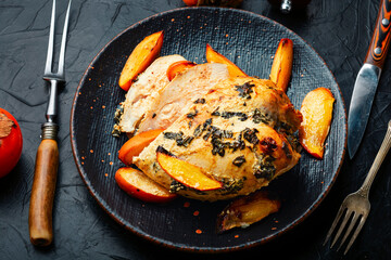Chicken breast roasted with persimmon