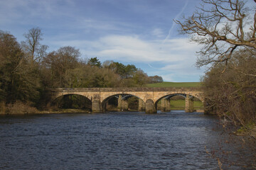 A bridge spanning the River Lune at Crook O Lune in Lancashire, UK