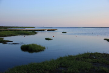 sunset over the river