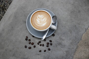 cup of coffee and beans