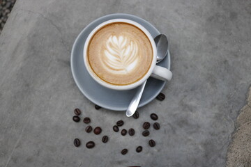 cup of coffee and beans