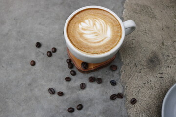 cup of coffee and beans