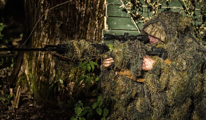 Sniper killed ukrainian soldiers. Russian or ukrainian soldiers with rifle. Russia vs Ukraine...