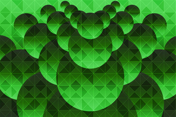 Magnificent Green Circle Background With Triangle Pattern