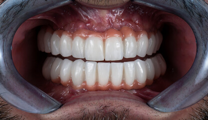 Obraz premium press ceramic crowns on implant bridges
