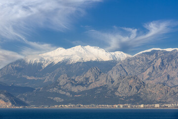 Obraz premium Antalya sea and mountain views, sea in Turkey Antalya City