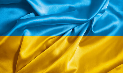 flag ukraine silk background, texture