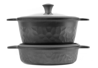 kitchen cookware on white background 