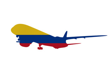 Aircraft News clip art in colors of national Colombia flag on white background