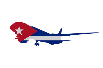 Aircraft News clip art in colors of national Cuba flag on white background