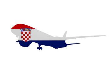 Aircraft News clip art in colors of national Croatia flag on white background