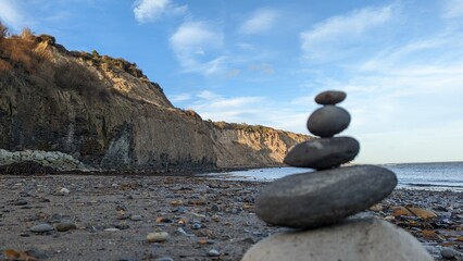 zen stones on the beach