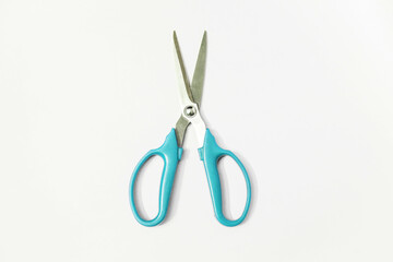 Blue Scissors on white Background Isolated Tool 8